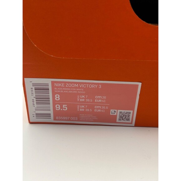 Nike Zoom Victory 3 Distance Spikes Blck/Indigo/Whte 835997-003 Sz M8, W9.5 NEW - Picture 4 of 8